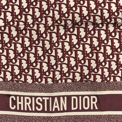 Christian Dior Silk Oblique Reversible Scarf 90 Blue Burgundy 3 of 4