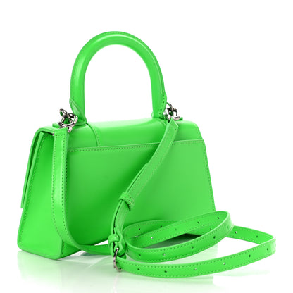 Balenciaga Shiny Box Calfskin Hourglass Top Handle Bag XS Fluo Green 3 of 11