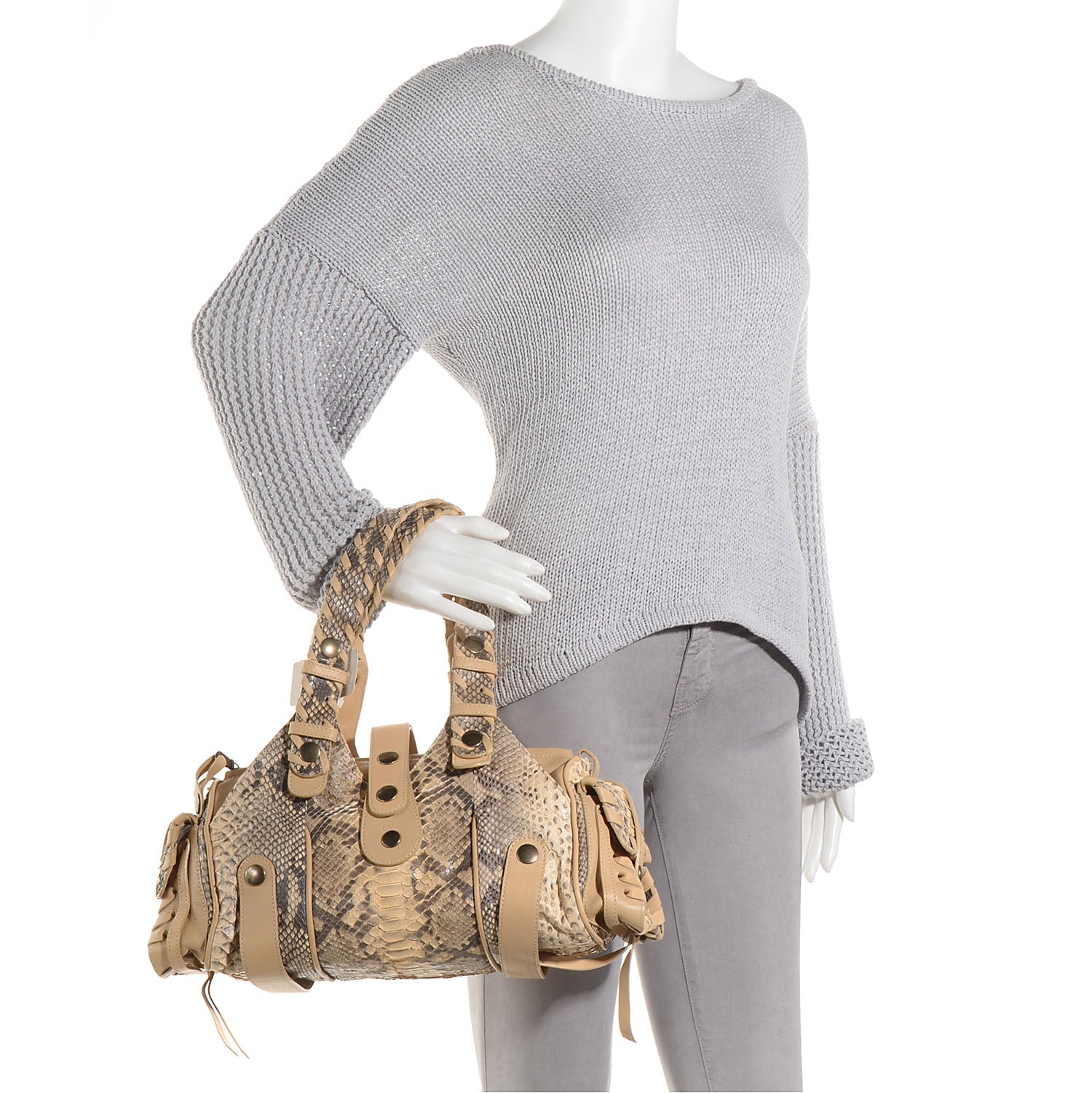 Chloe Python Silverado Shoulder Bag Beige 2 of 9