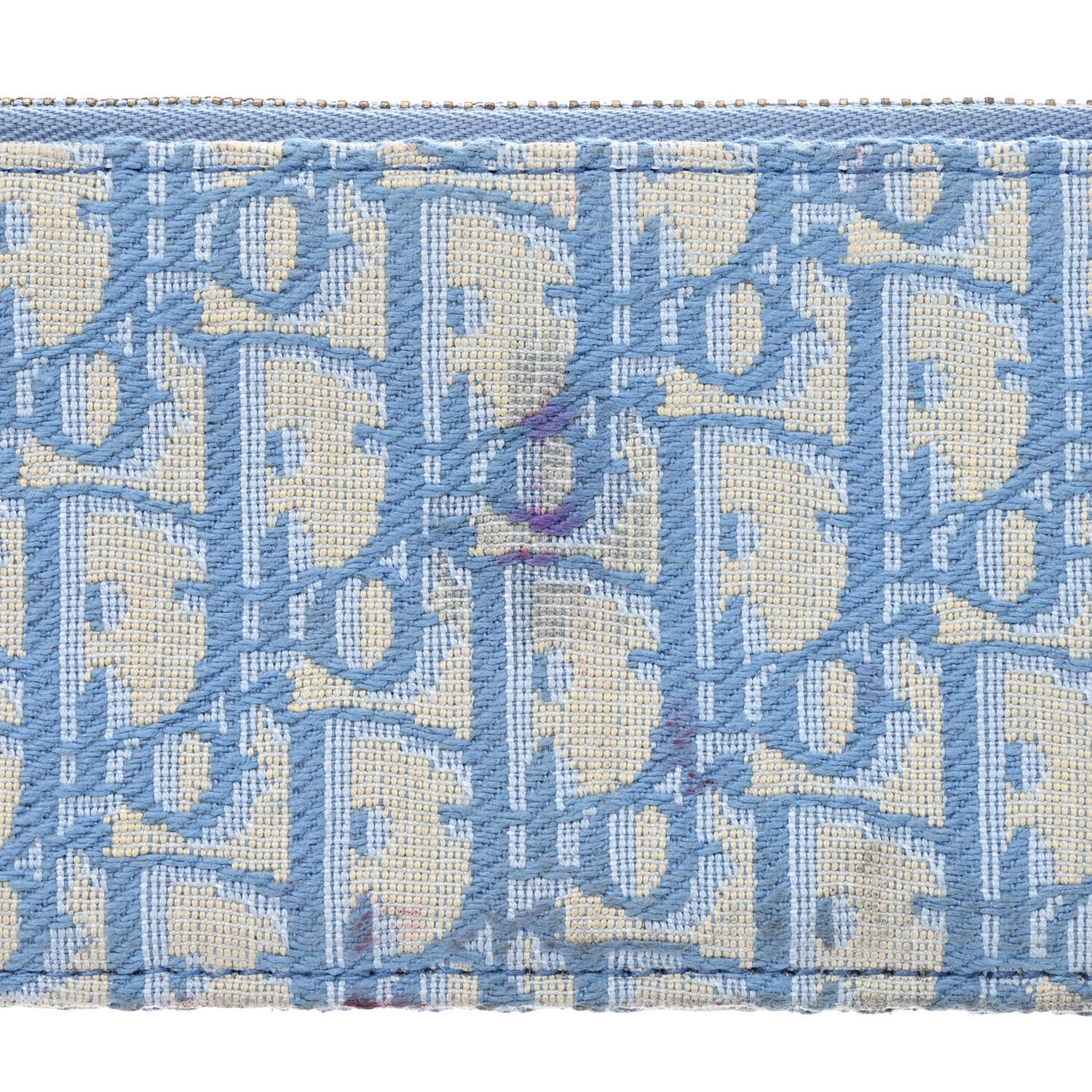 Christian Dior Oblique Saddle Chain Long Wallet Cornflower Blue 13 of 14