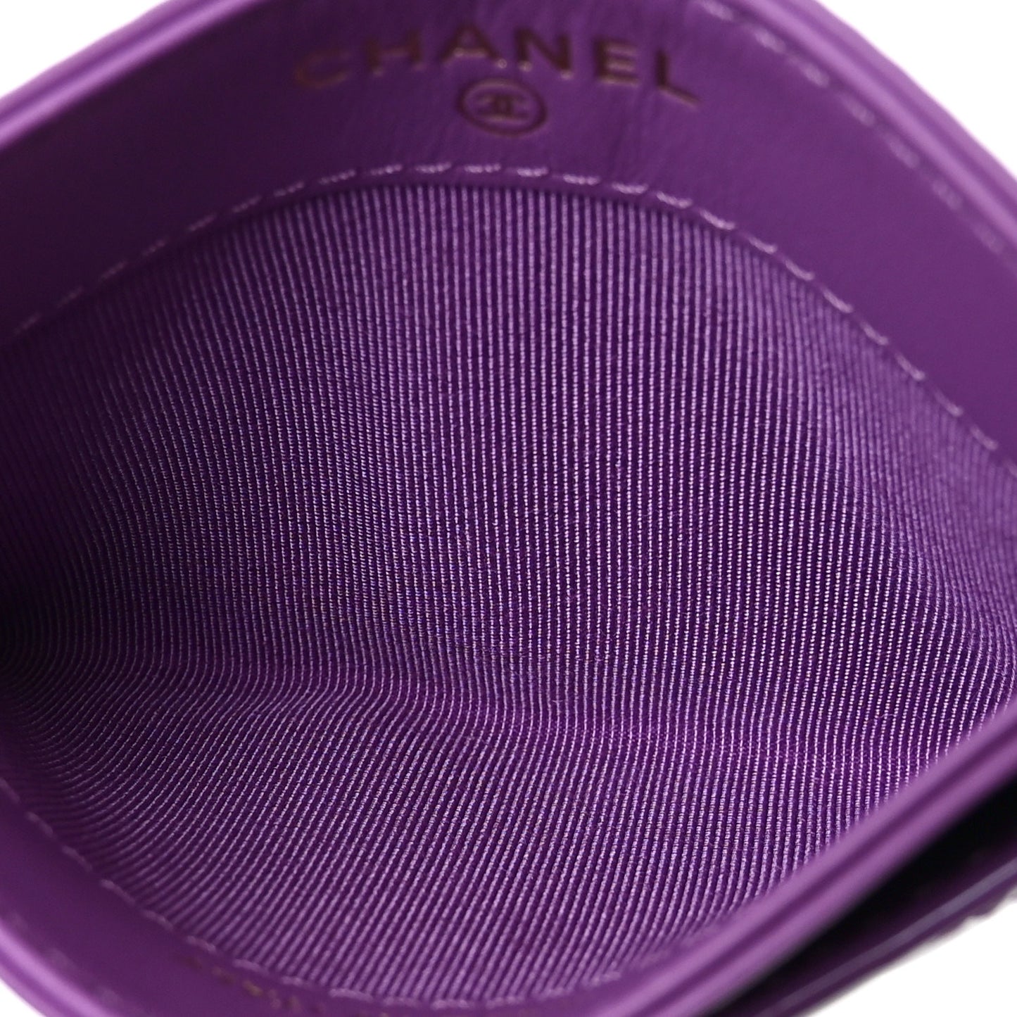 Patent Quilted Card Holder Purple