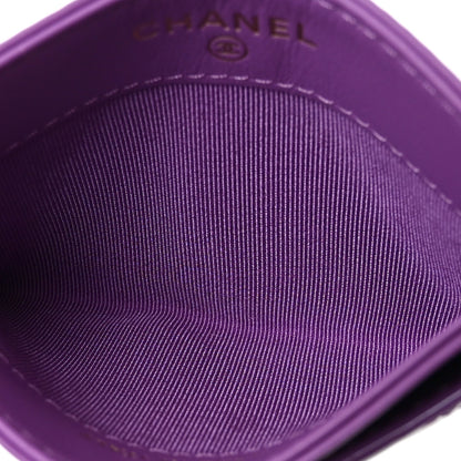 Chanel Patent Quilted Card Holder Purple 5 of 9