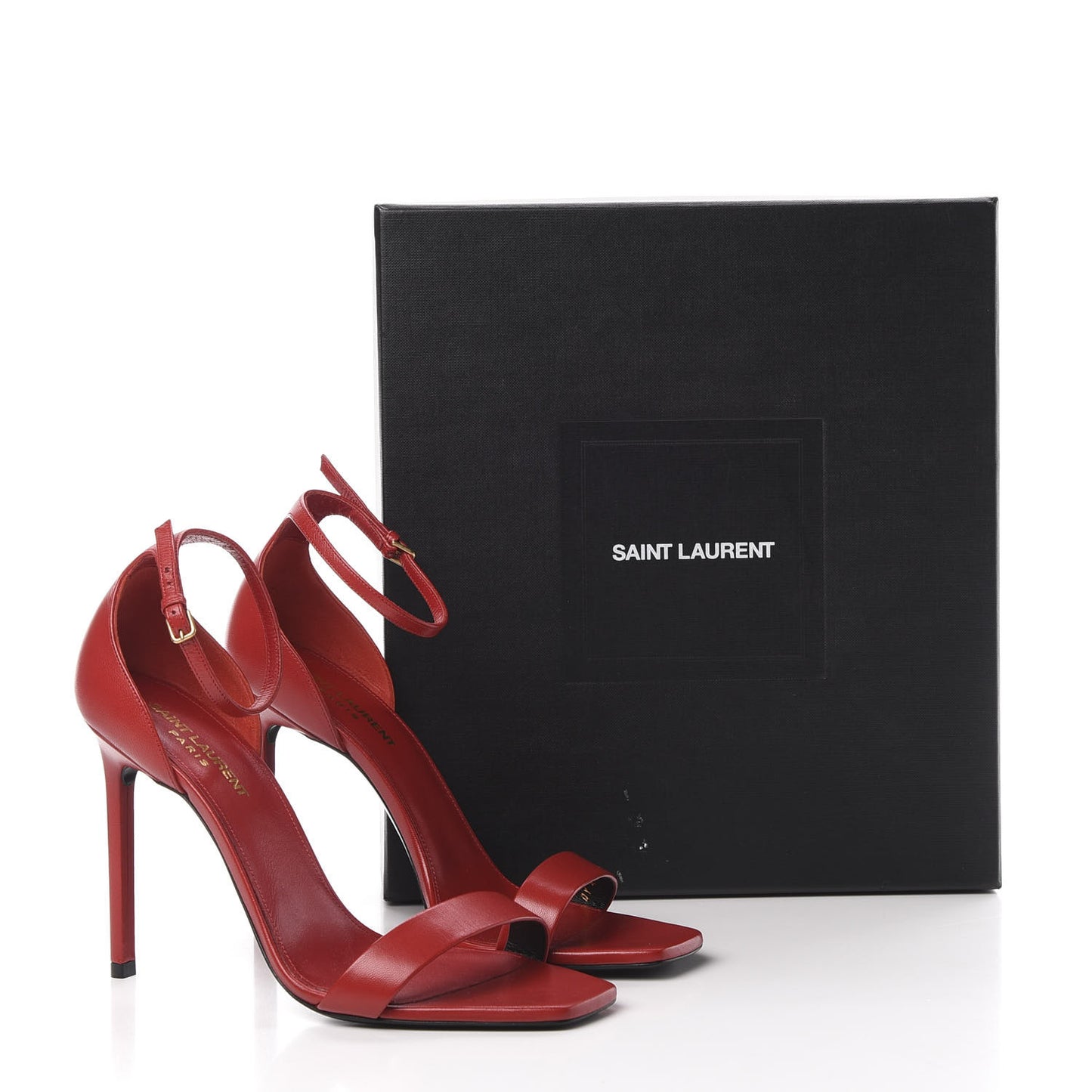 Calfskin Amber 105 Ankle Strap Sandals 39.5 Red