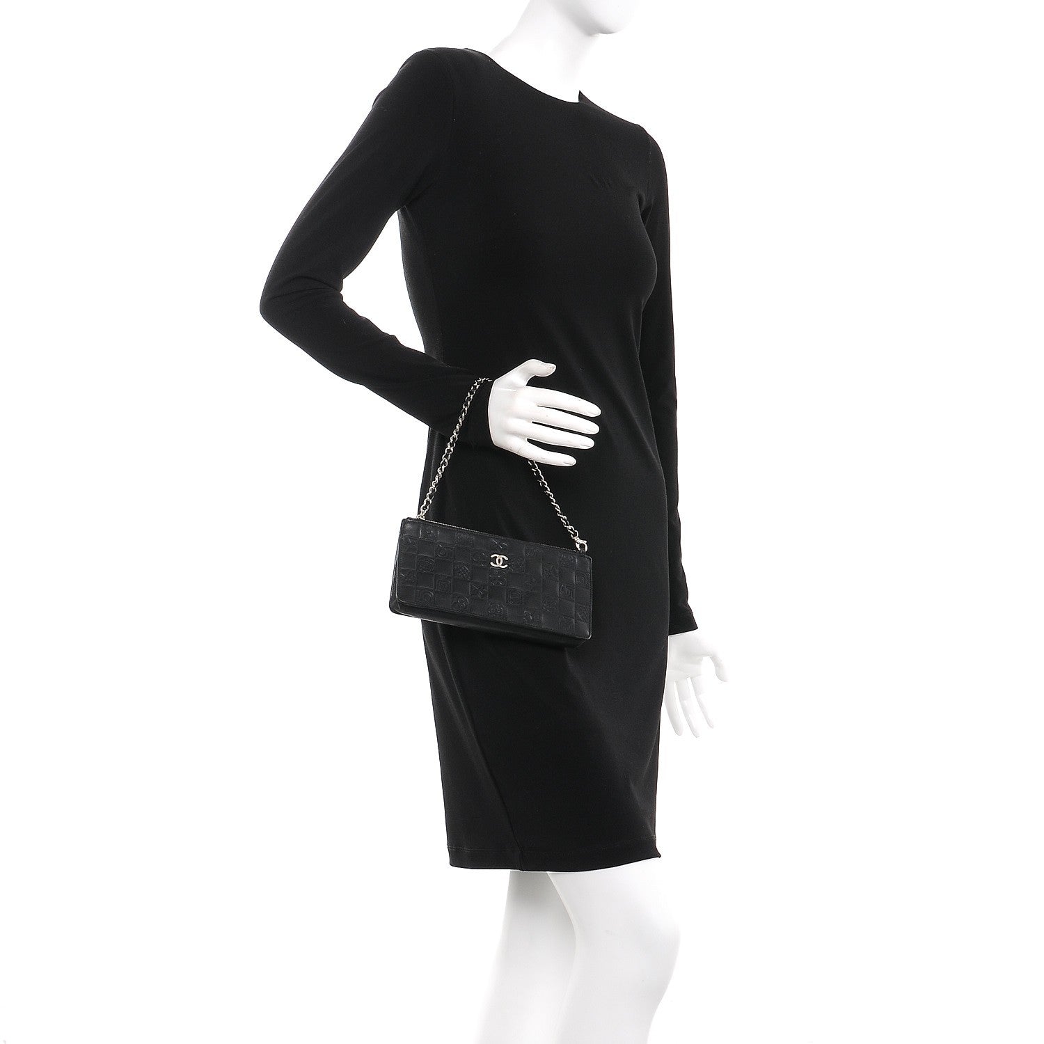 Chanel Lambskin Precious Symbols Pochette Black 2 of 9