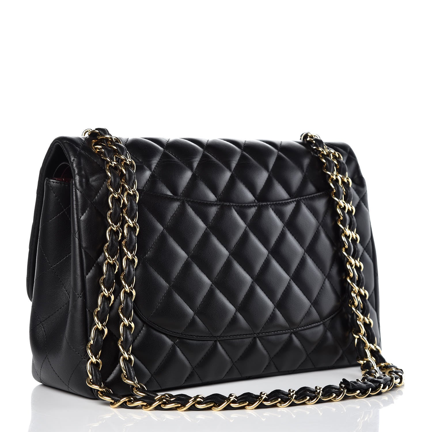 Chanel Lambskin Quilted Jumbo Double Flap Black 3 of 12