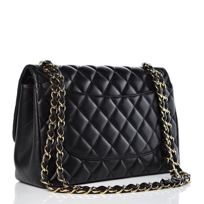 Chanel Lambskin Quilted Jumbo Double Flap Black 3 of 12