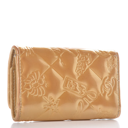 Chanel Patent Quilted Mademoiselle Precious Symbols 6 Key Holder Gold 3 of 14