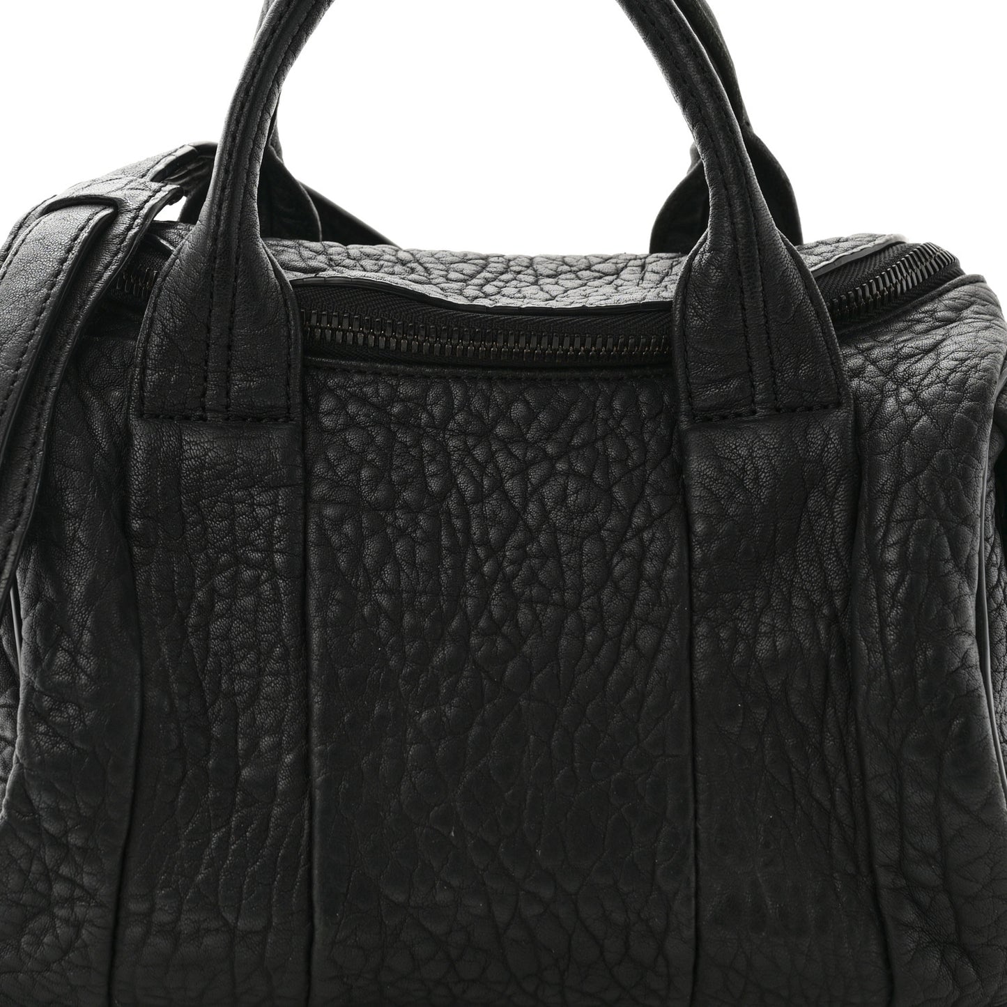 Pebbled Lambskin Rocco Matte Black Iridescent Hardware