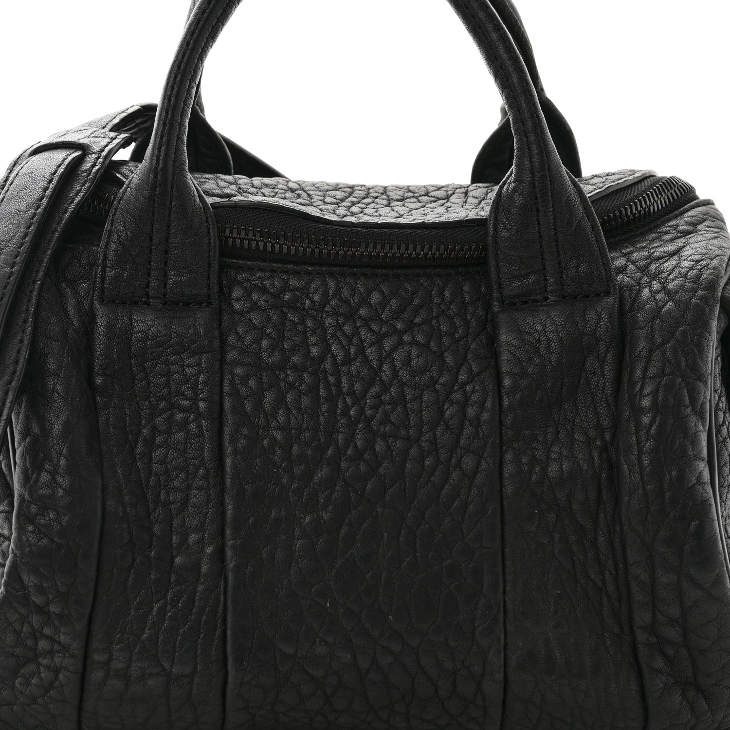 Alexander Wang Pebbled Lambskin Rocco Matte Black Iridescent Hardware 7 of 10