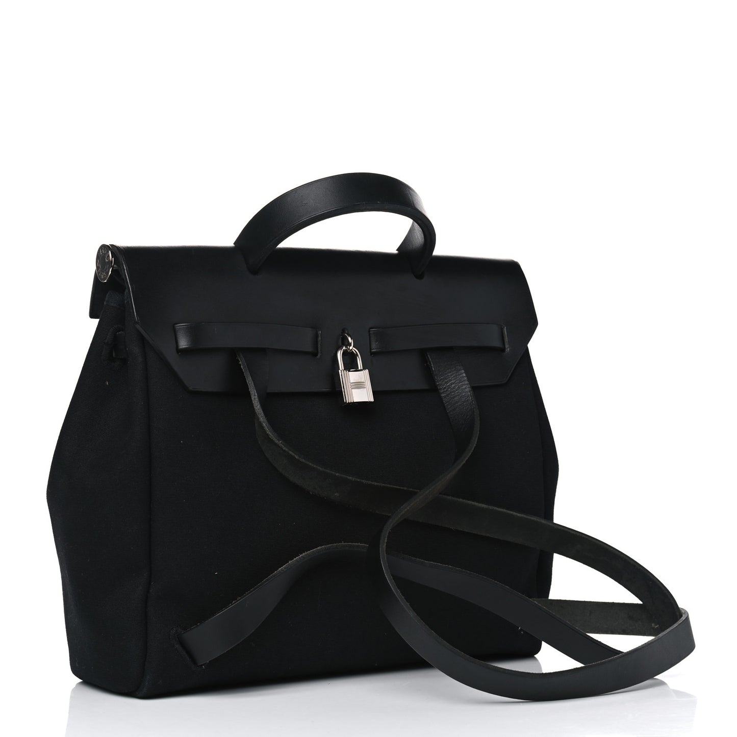 Toile Vache Calfskin Herbag 30 PM Backpack Black