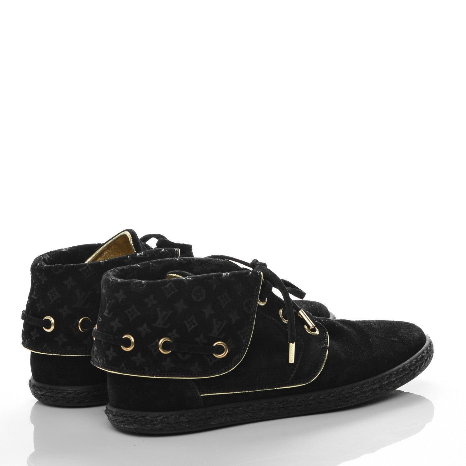Louis Vuitton Suede Cape Sneaker Boots 38.5 Black 4 of 7