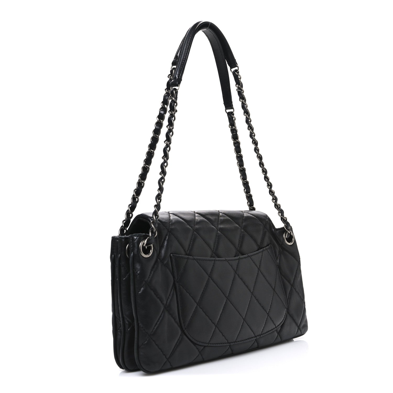 Chanel Lambskin Quilted Chanel 3 Accordion Flap Bag Black 3 of 10