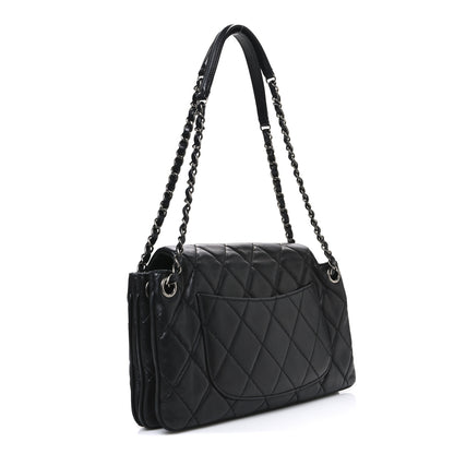 Chanel Lambskin Quilted Chanel 3 Accordion Flap Bag Black 3 of 10