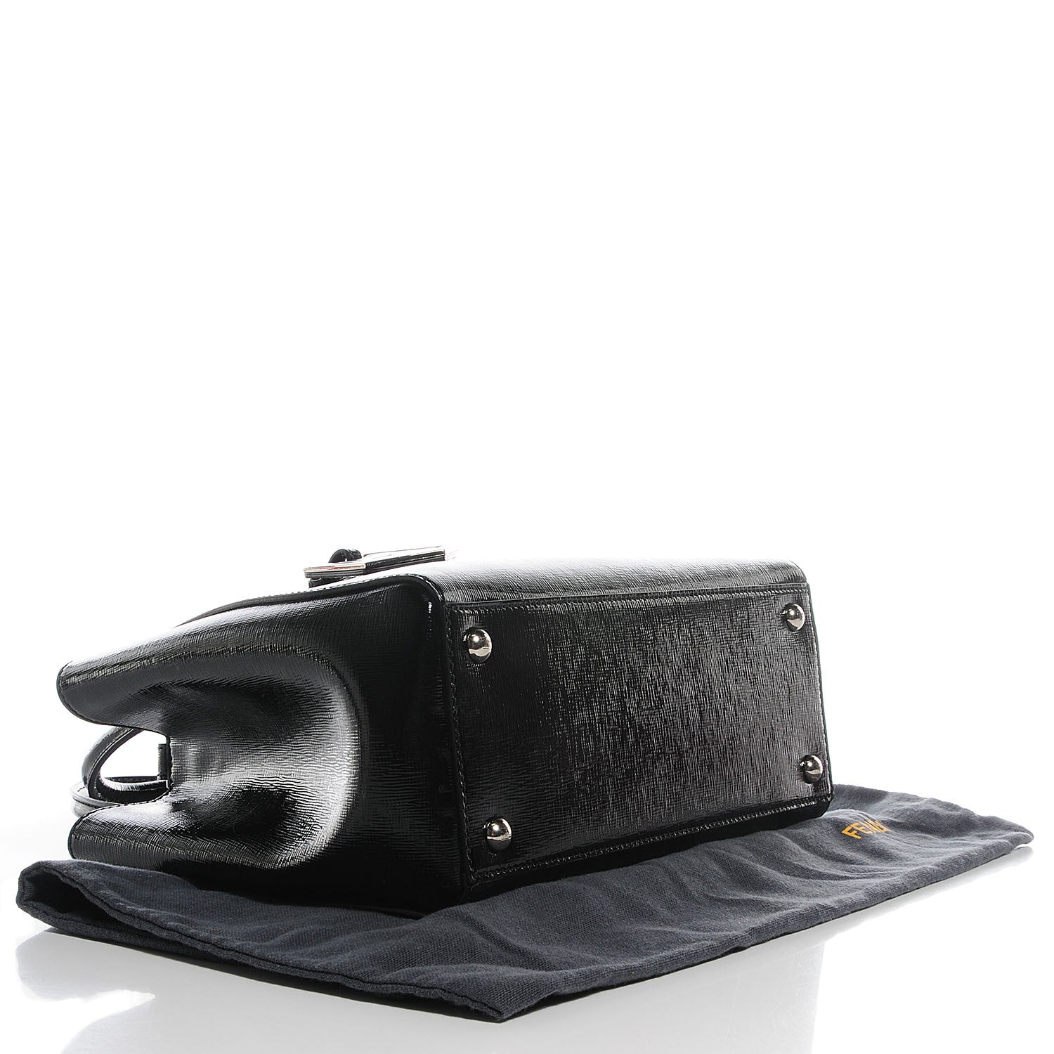 Fendi Vernice Petite 2Jours Tote Nero Black 4 of 10