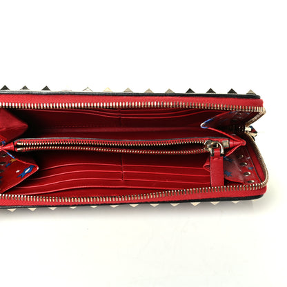 Valentino Garavani Canvas Enchanted Wonderland Rockstud Zip Around Wallet Rosso 4 of 6