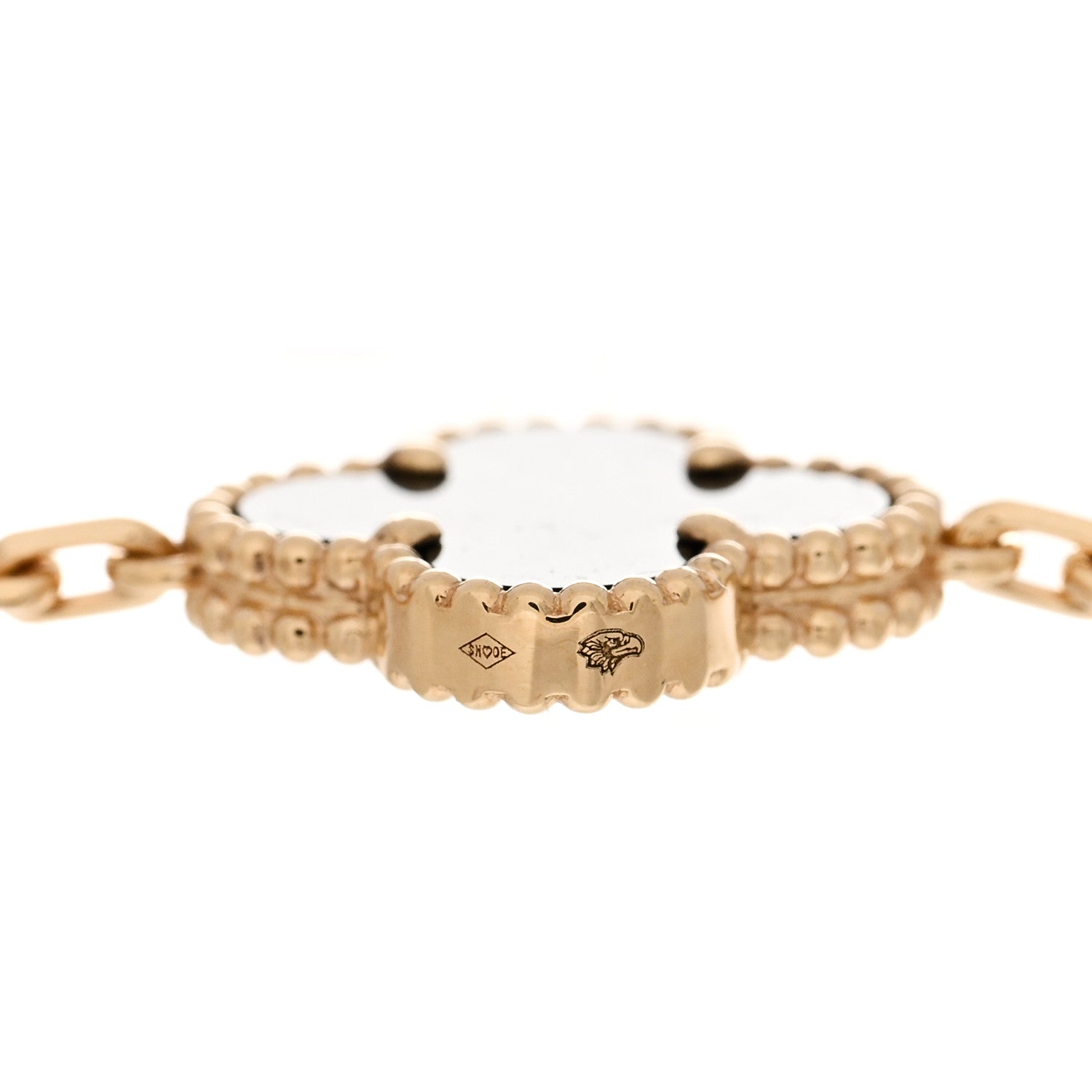 Van Cleef & Arpels 18K Yellow Gold Black Onyx 5 Motifs Vintage Alhambra Bracelet 3 of 5