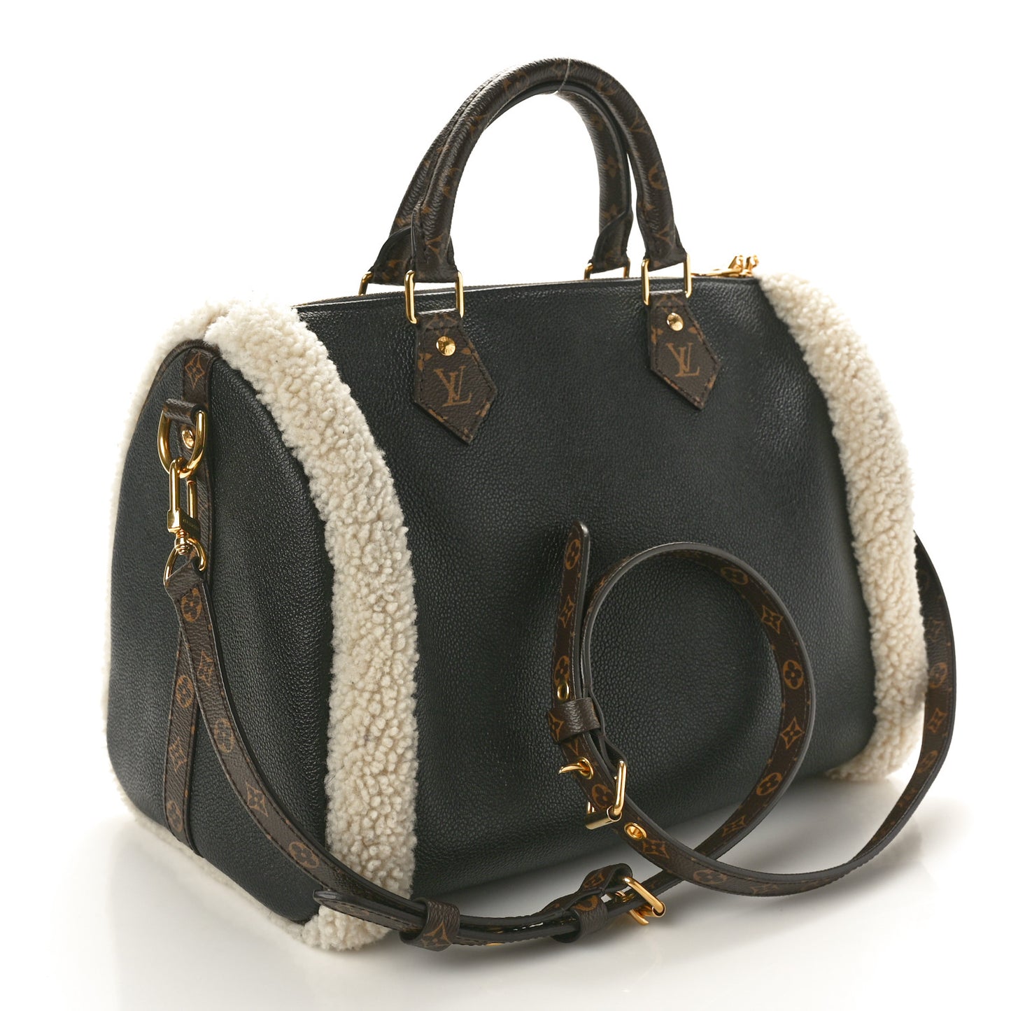 Calfskin Monogram Teddy Speedy Bandouliere 30 Black