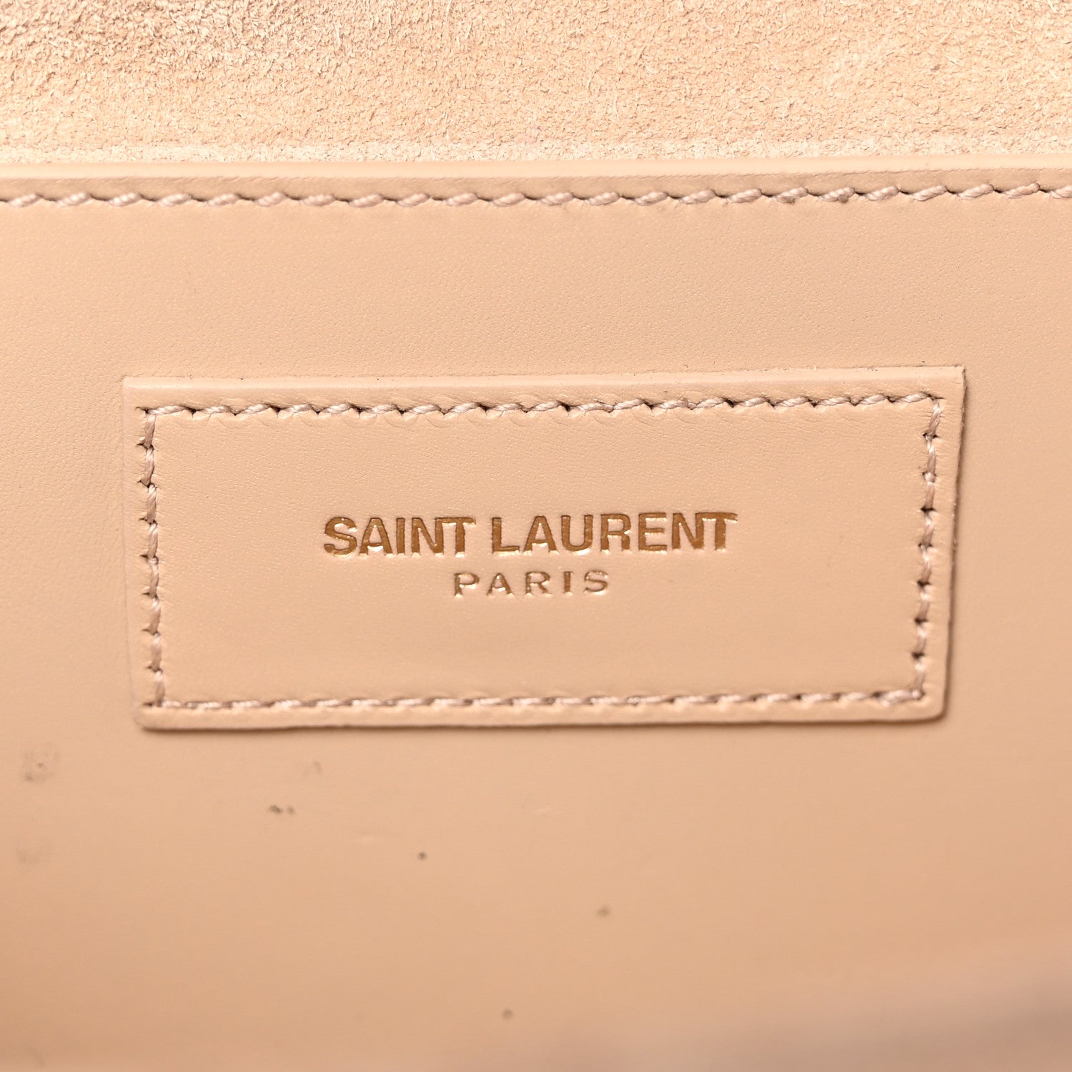 Saint Laurent Calfskin Classic Monogram Tassel Clutch Nude Powder 6 of 14