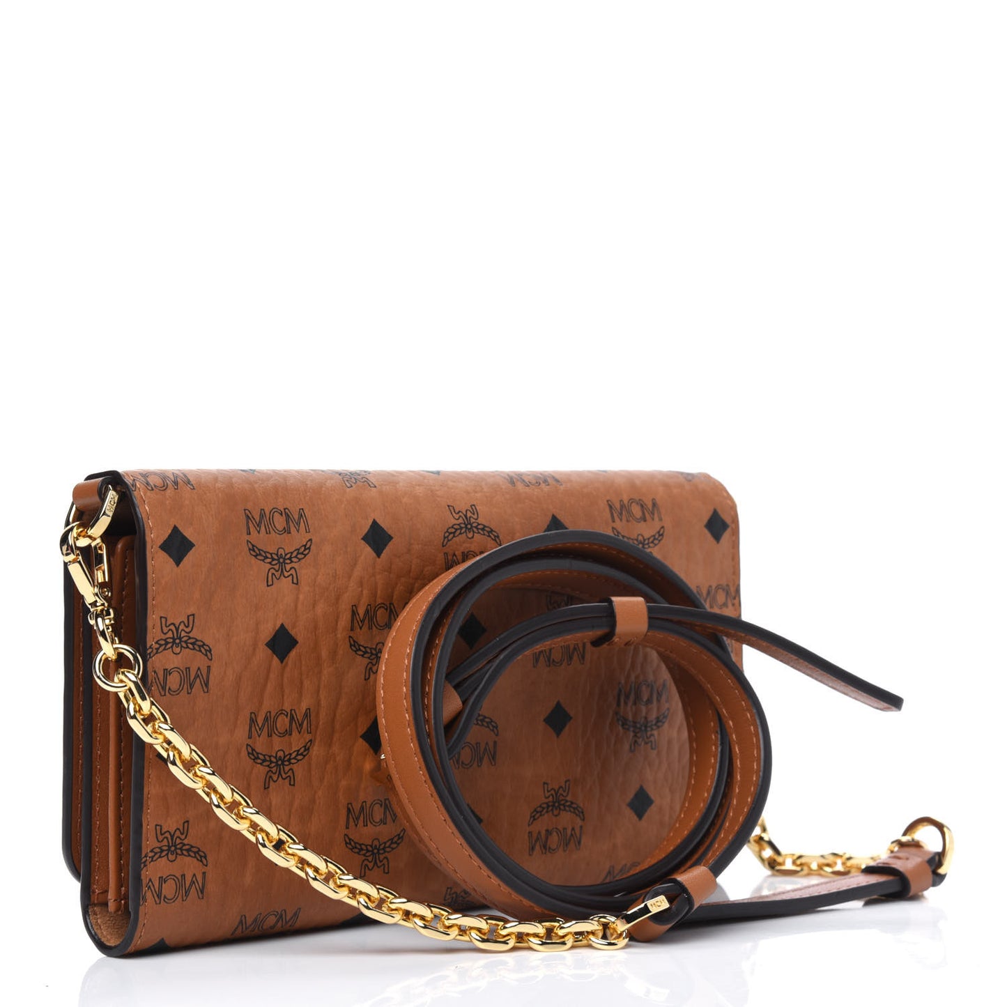 Visetos Chain Wallet Crossbody Cognac