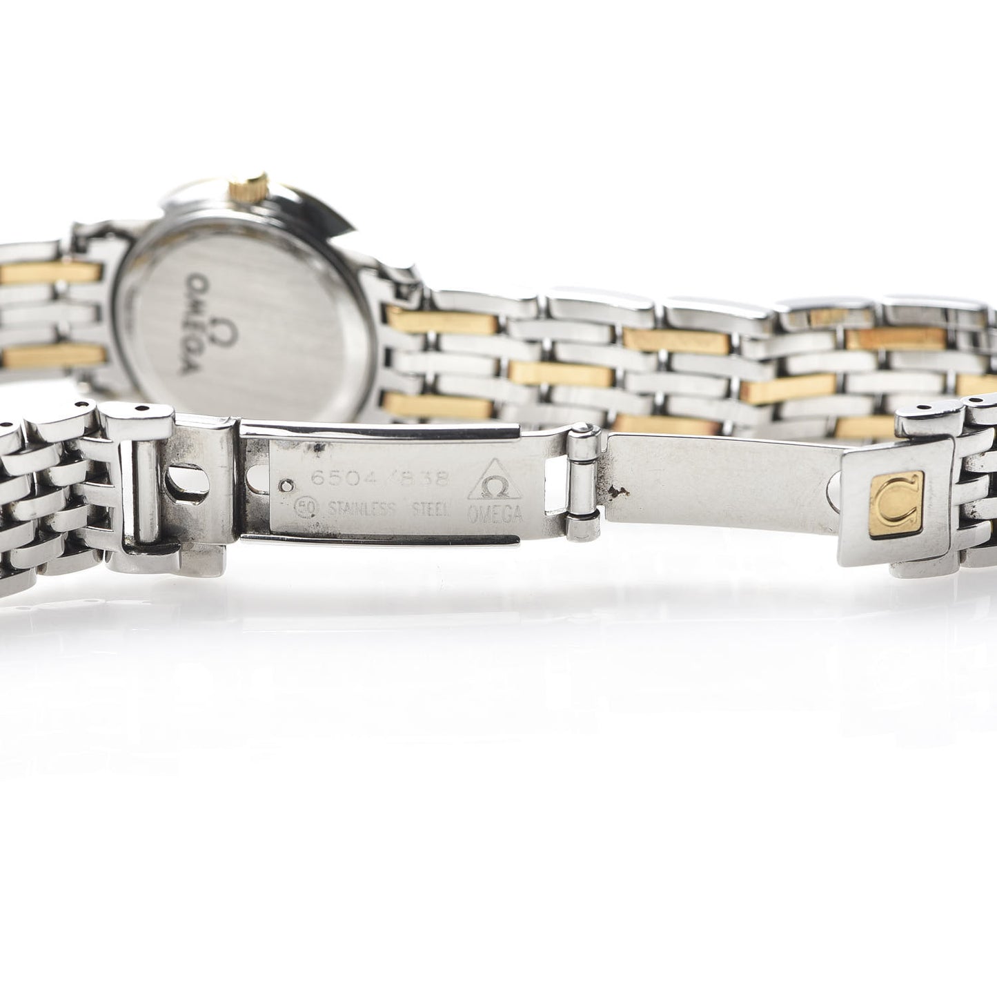 Stainless Steel 18K Yellow Gold Diamond Bezel Mother of Pearl 22mm De Ville Prestige Quartz Watch 4375.75.00