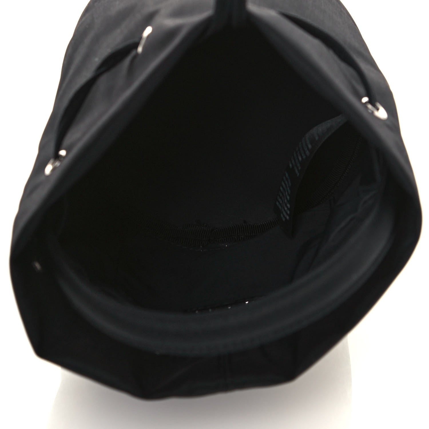 Balenciaga Recycled Sport Nylon Logo Embroidered Wheel Drawstring Bucket Bag Black White 5 of 11