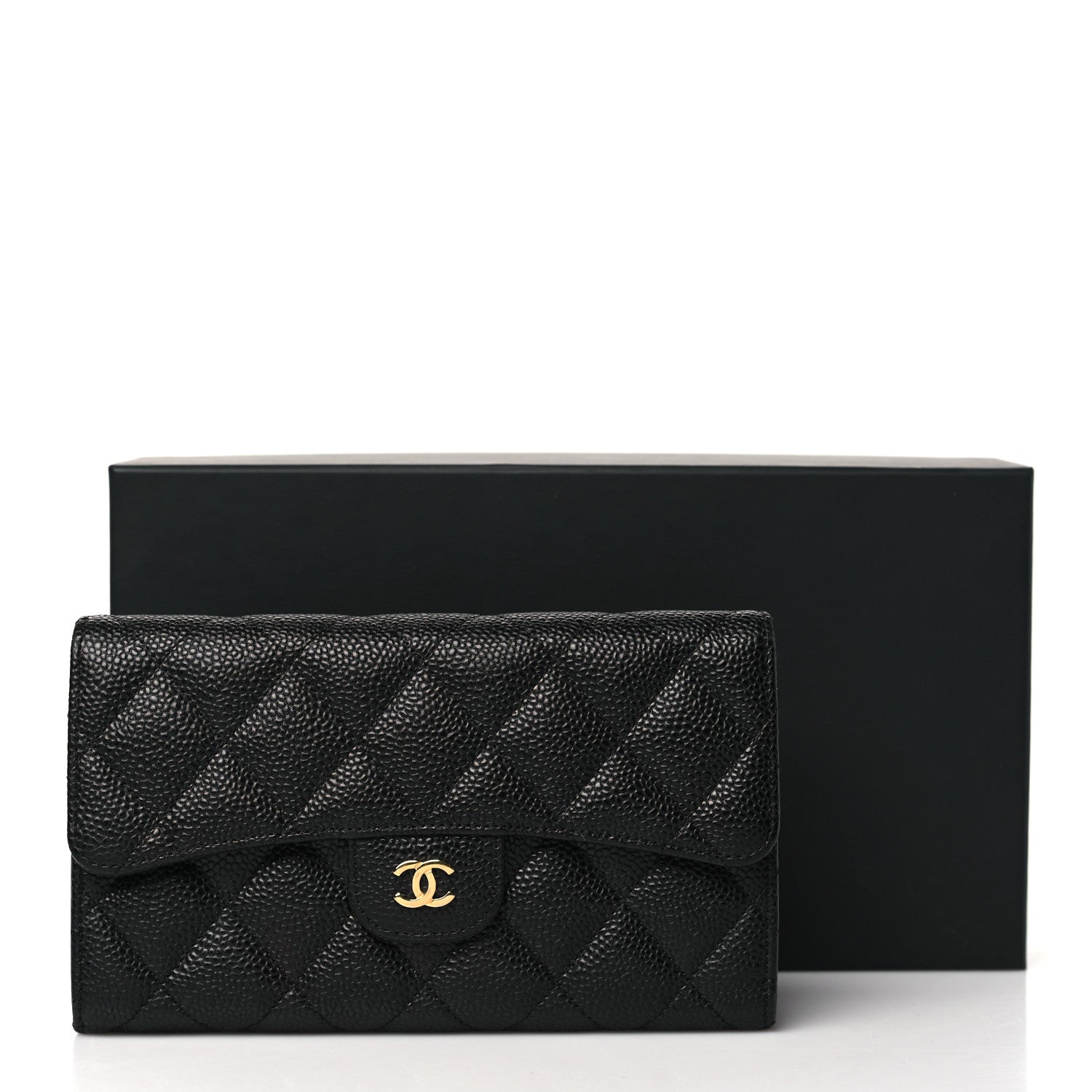 Chanel Caviar Quilted Large Flap Wallet Black 9 of 9