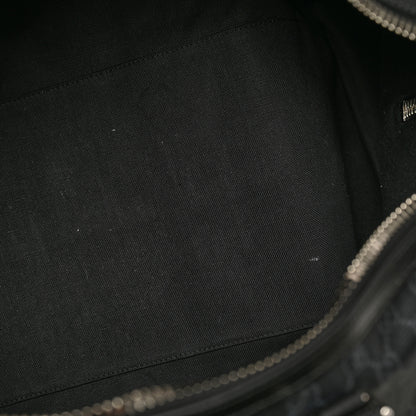 Gucci Soft GG Supreme Monogram Appia Calfskin Web Large Carry On Duffle Bag Black Grey 4 of 16