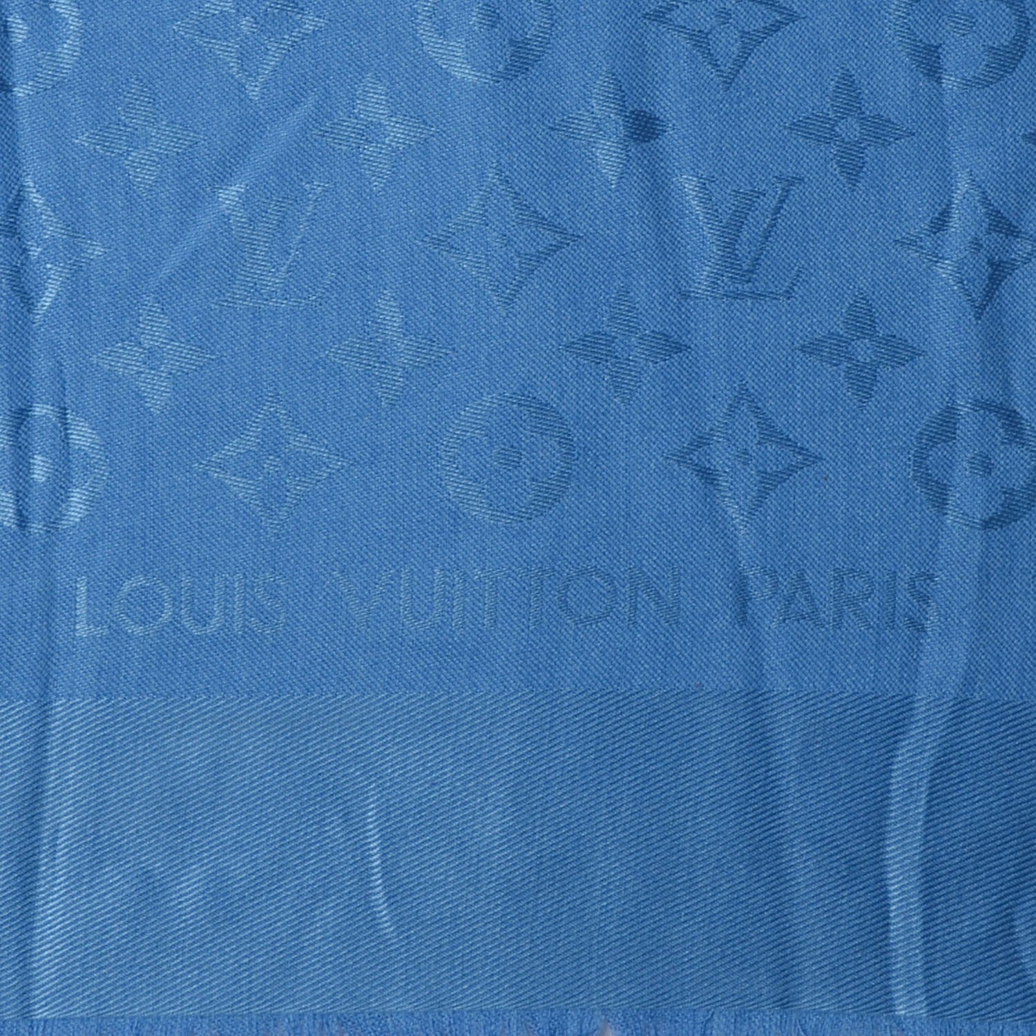 Louis Vuitton Wool Silk Monogram Shawl Bleuet 5 of 5