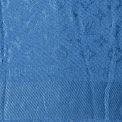 Louis Vuitton Wool Silk Monogram Shawl Bleuet 5 of 5