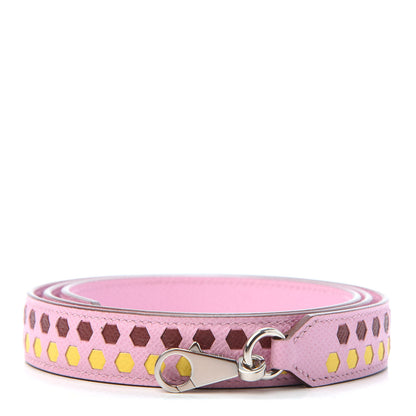 Hermes Epsom 25mm Hexagone Tressage Shoulder Strap Mauve Sylvestre Rouge H Jaune de Naples 1 of 3