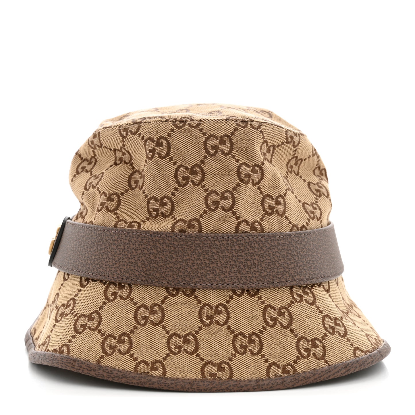 Monogram Textured Dollar Calfskin GG Jago Bucket Hat M Cacao Beige