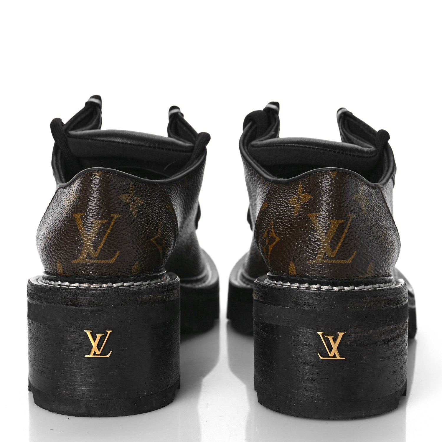 Louis Vuitton Monogram Calfskin Beaubourg Platform Derby Shoes 37 Brown 5 of 11