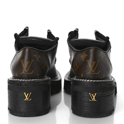 Louis Vuitton Monogram Calfskin Beaubourg Platform Derby Shoes 37 Brown 5 of 11