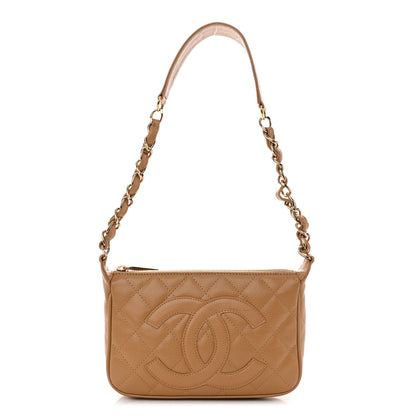 Chanel Caviar Quilted Timeless CC Shoulder Bag Beige 1 of 13