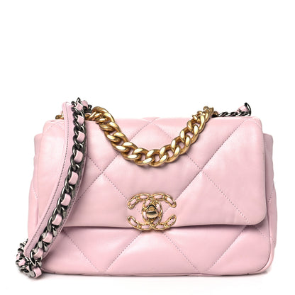 Chanel Lambskin Quilted Medium Chanel 19 Flap Light Pink 1 of 10