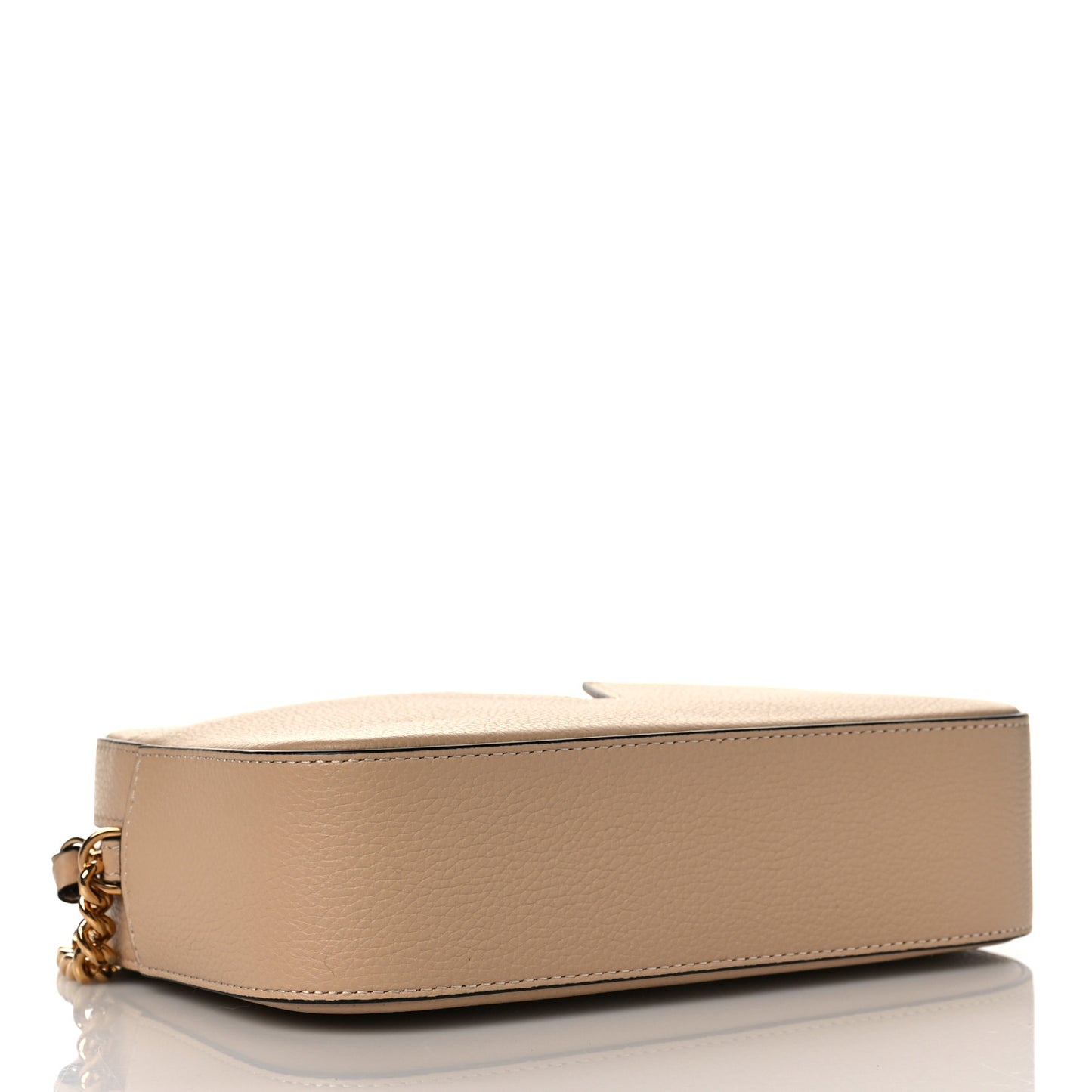 Grainy Calfskin Virtus Small Camera Bag Beige
