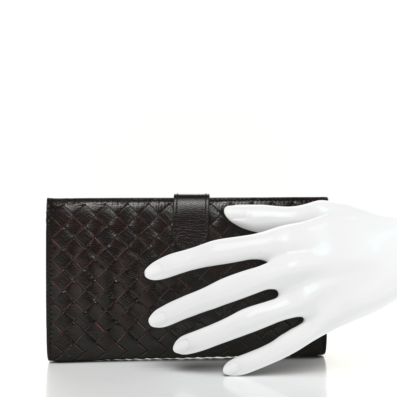 Bottega Veneta Nappa Intrecciato Continental Snap Wallet Ebano 2 of 7