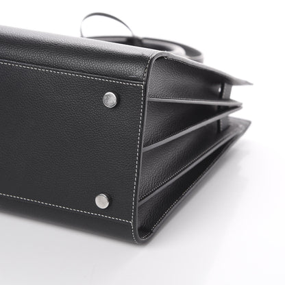 Saint Laurent Grained Calfskin Topstitch Small Sac De Jour Black Porcelain 6 of 8