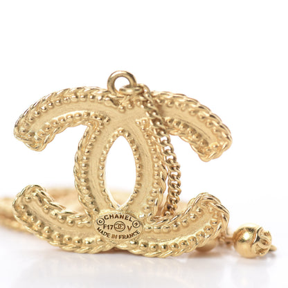 Chanel CC Drop Earrings Matte Gold 4 of 4