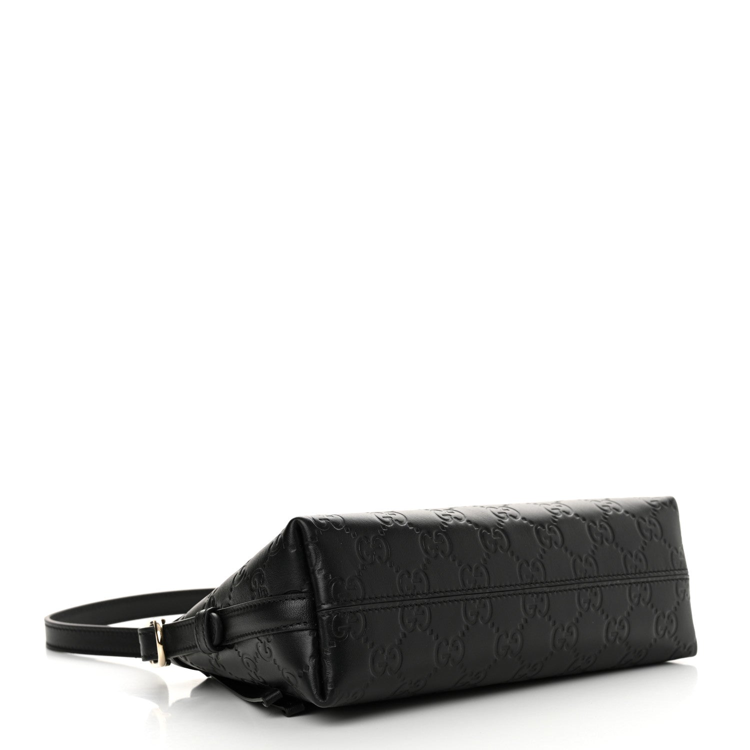 Gucci GG Calfskin Embossed Emblem Small Shoulder Bag Black 4 of 11