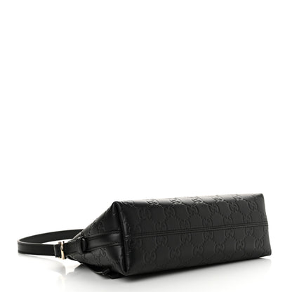 Gucci GG Calfskin Embossed Emblem Small Shoulder Bag Black 4 of 11