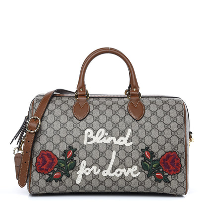 Gucci GG Supreme Monogram Blind for Love Embroidered Medium Boston Beige Tuscany 1 of 10