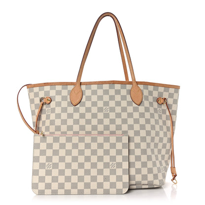 Louis Vuitton Damier Azur Neo Neverfull MM Rose Ballerine 1 of 9
