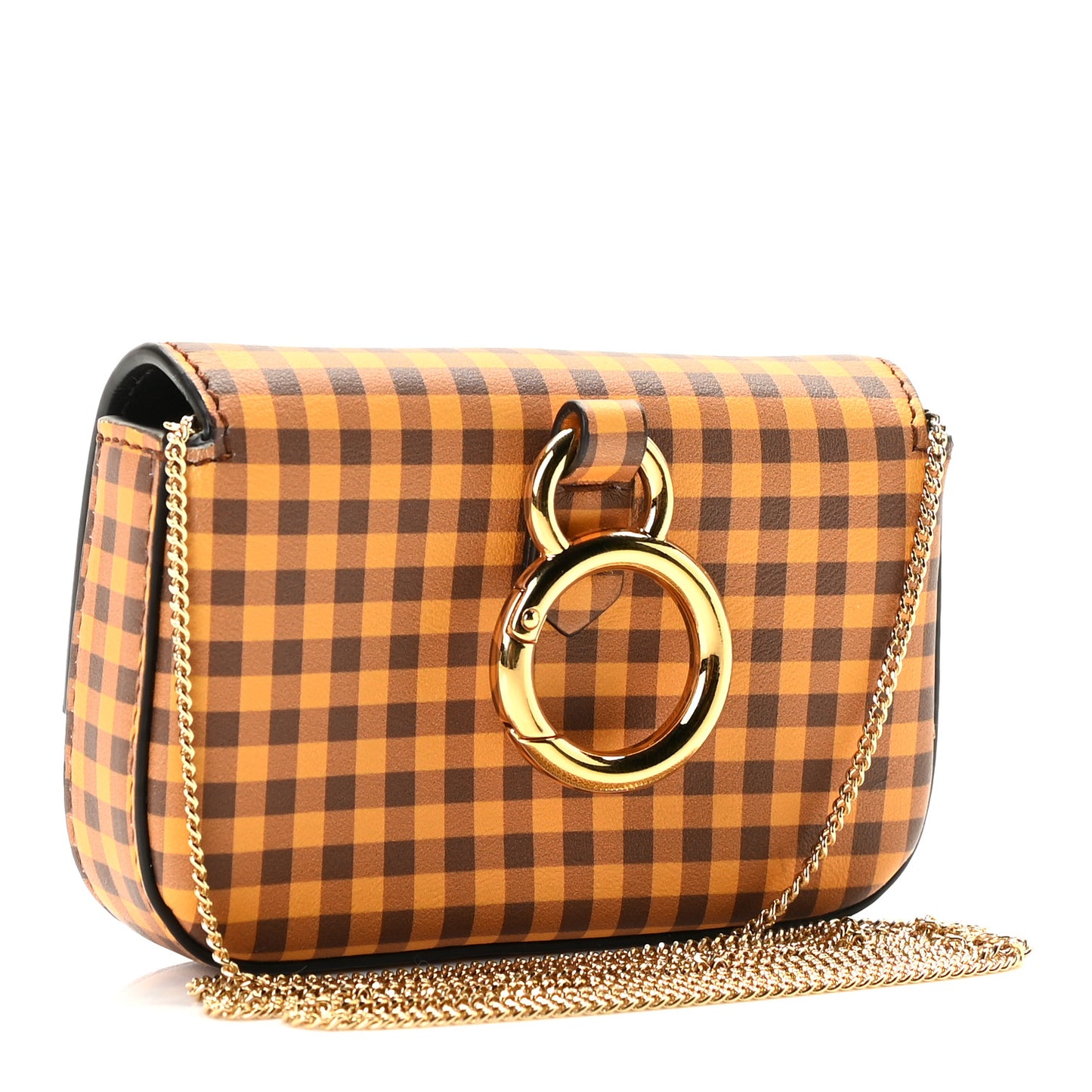 Vitello Century Gingham Nano Baguette Charm Moro Girasole