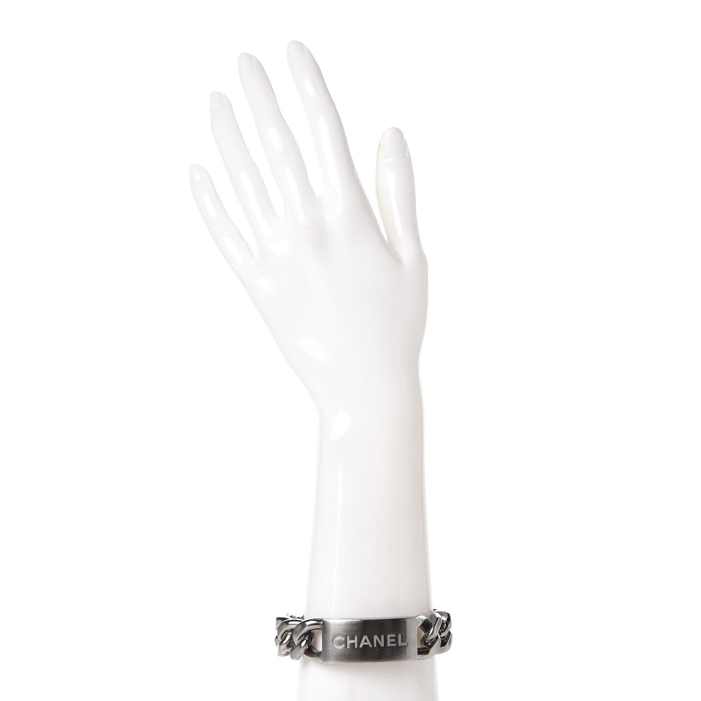 Chain ID Cuff Bracelet Silver