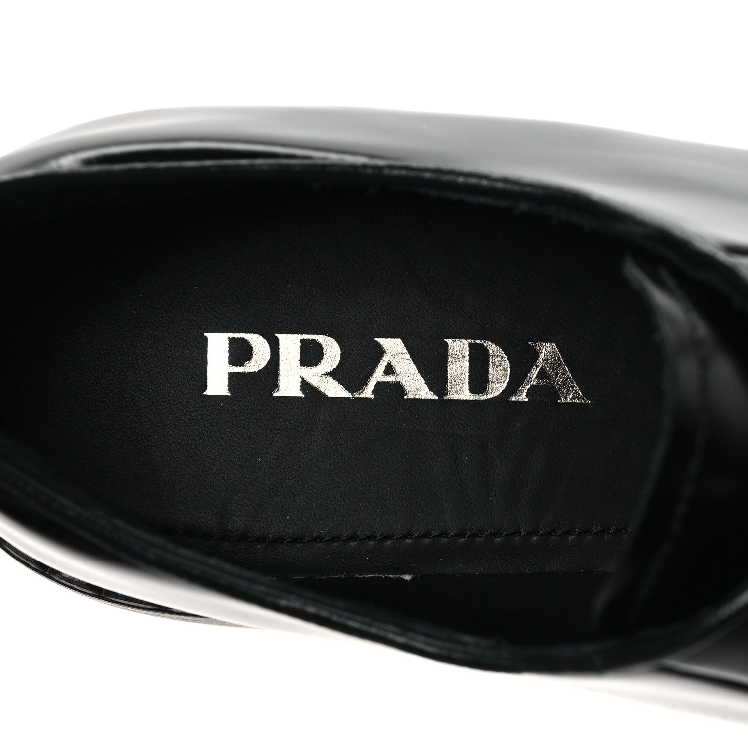 Prada Spazzolato Lace Up 50mm Loafers 39 Black 7 of 9