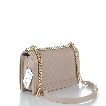 Chanel Caviar Quilted New Medium Boy Flap Dark Beige 3 of 8