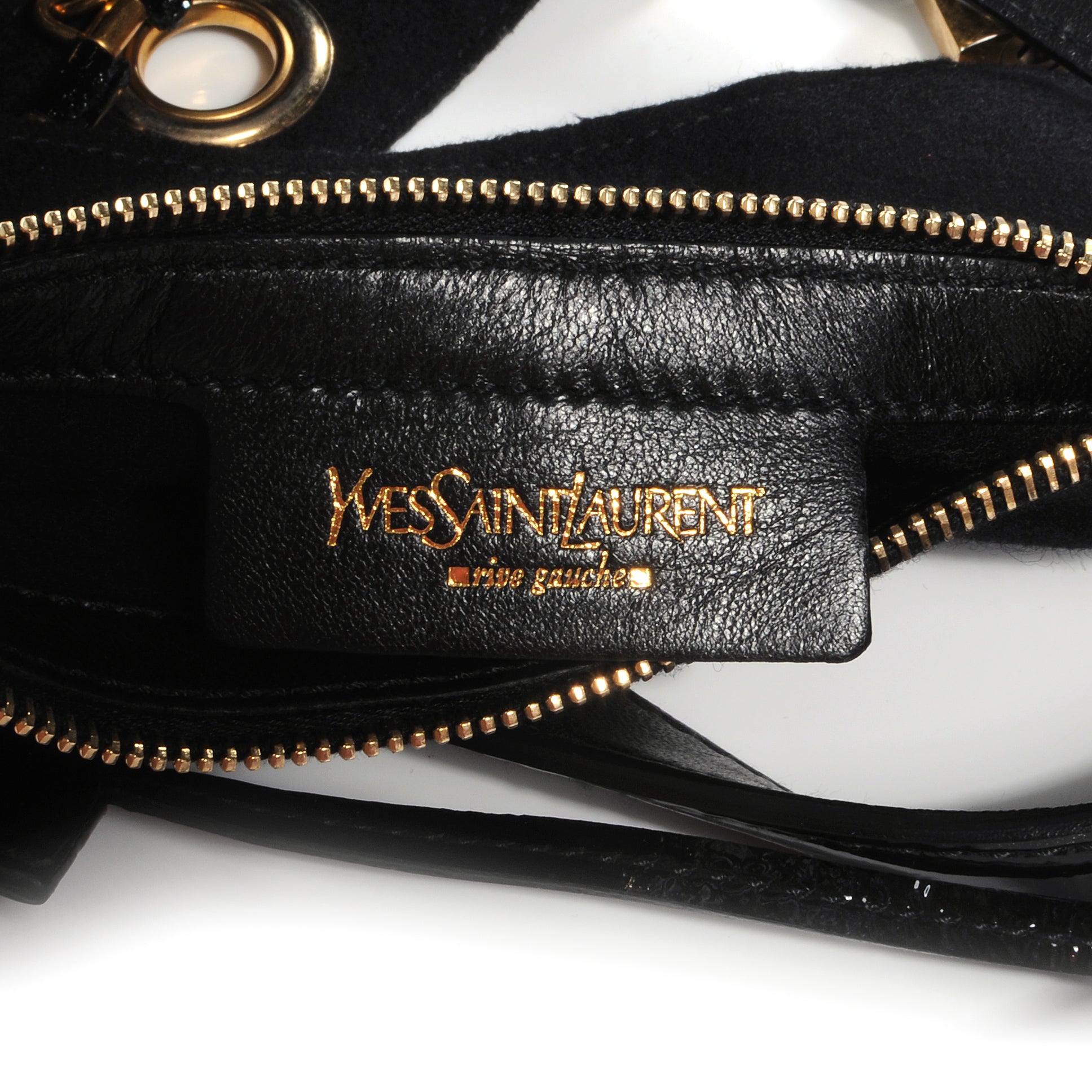 Saint Laurent Patent Croc Overseas Tote Black 5 of 7