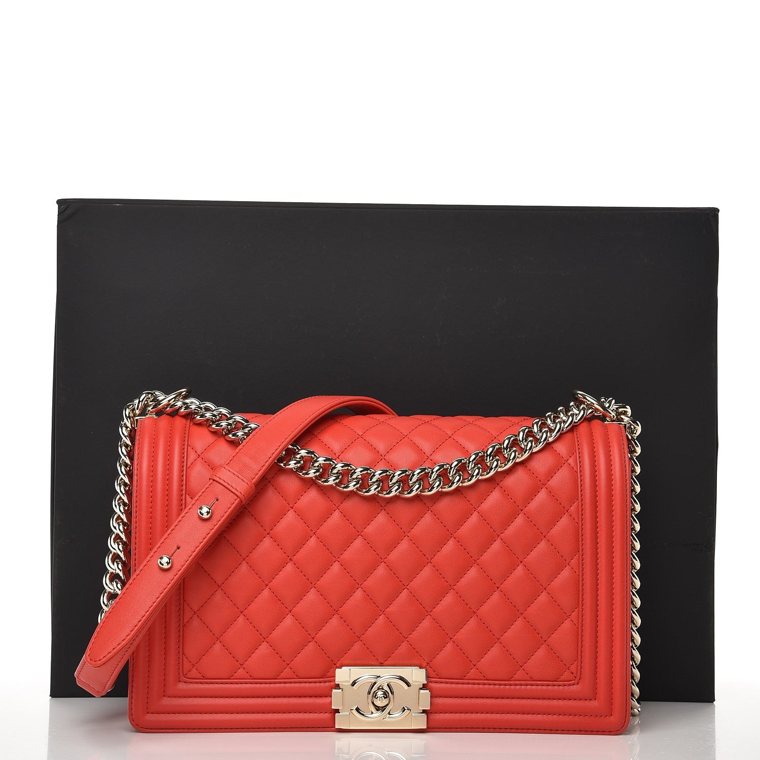 Chanel Calfskin Quilted New Medium Boy Flap Red 9 of 9