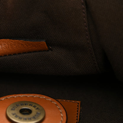 Burberry Calfskin Check Trim Hobo Brown 8 of 12